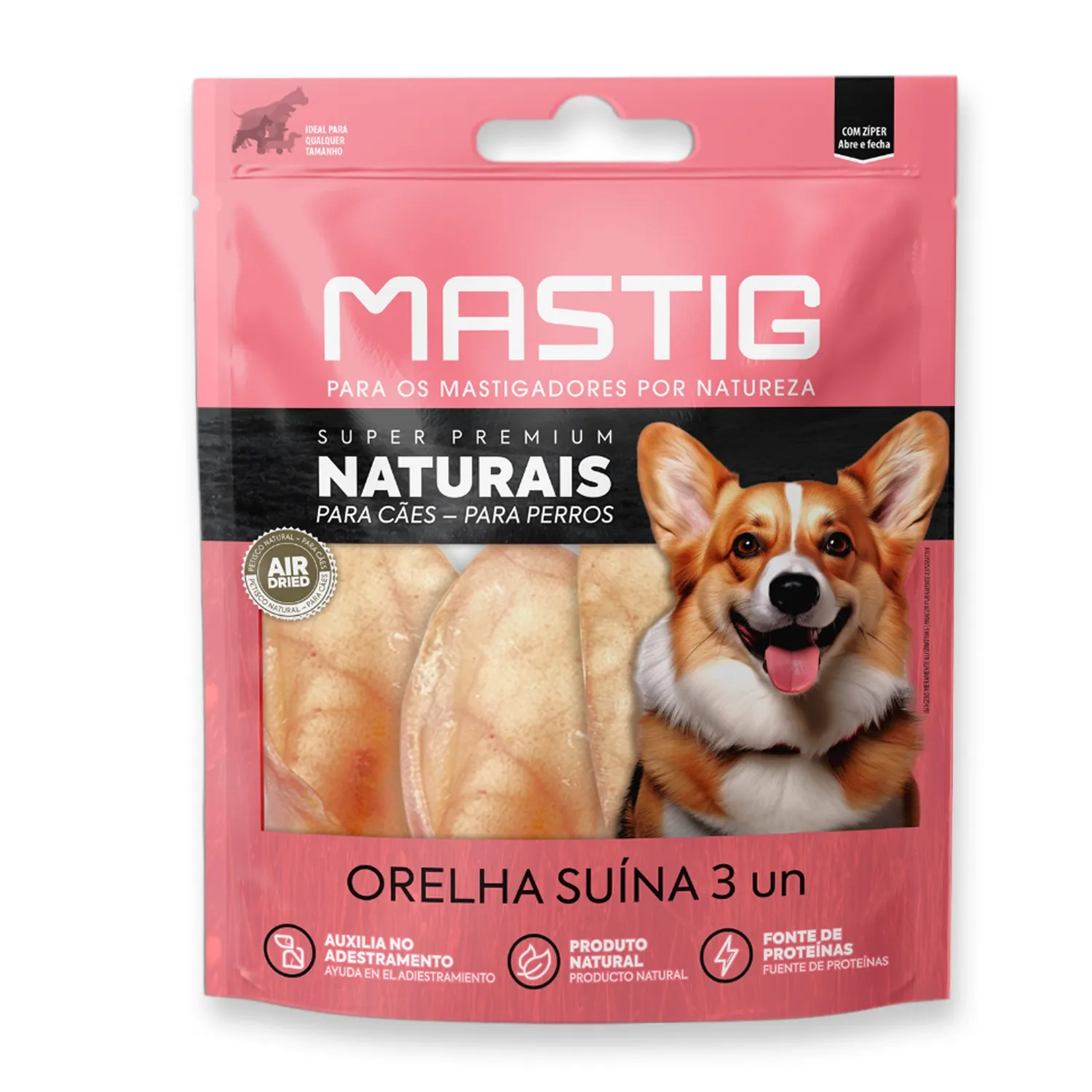 Petisco Orelha Suína para Cães Mastig